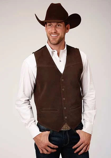 Roper Classic Suede Leather (Brown) - Men's Vest