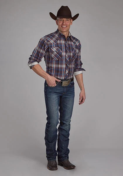 Roper 2176 Arrow Dobby (Brown) - Men's Western Shirt