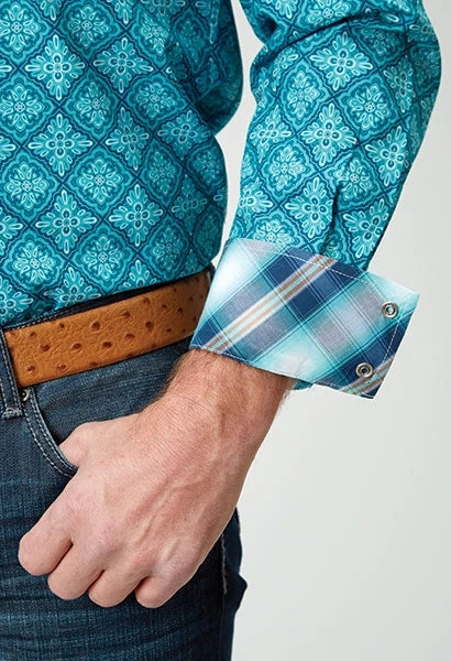 Roper 1937 Lake Medallion (Turquoise) - Men's Western Shirt