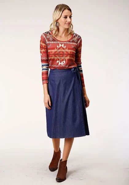 Roper 1283 5.5 Oz Indigo Denim (Blue) - Women's Skirt