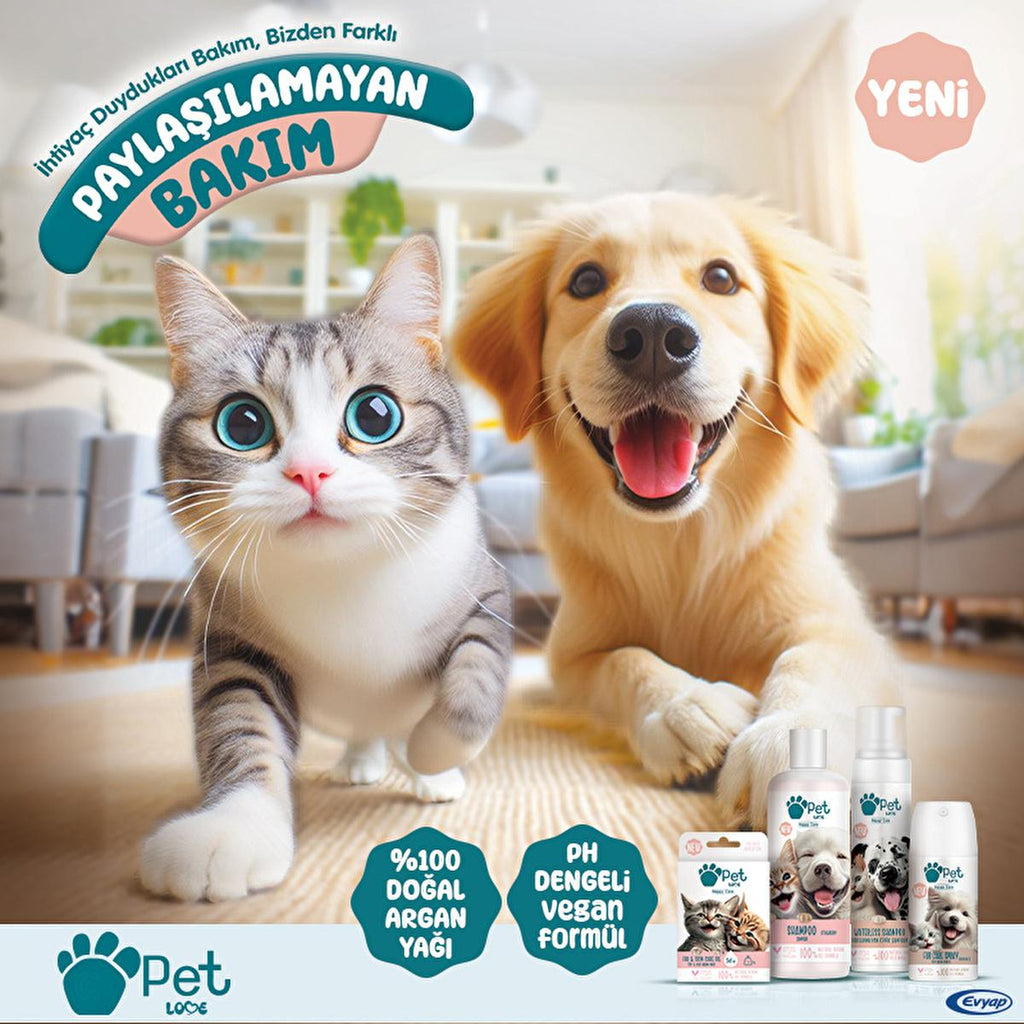 Pet Love Argan Oil Pet Shampoo for Cats & Dogs - Natural, Gentle, 7.61 fl oz