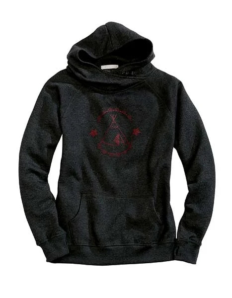 Tin Haul Red Teepee Print (Grey) - Women's Hoodie Sweatshirt