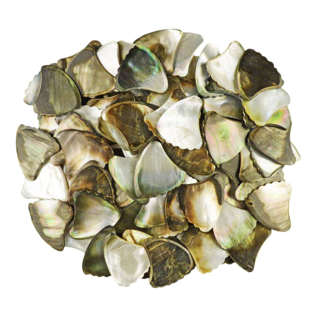Black Abalone Shell Guitar Or Bass Pick - 2.0 mm - 390 Wedge Shark Fin Shape - Handmade Specialty Exotic Luxury Plectrum
