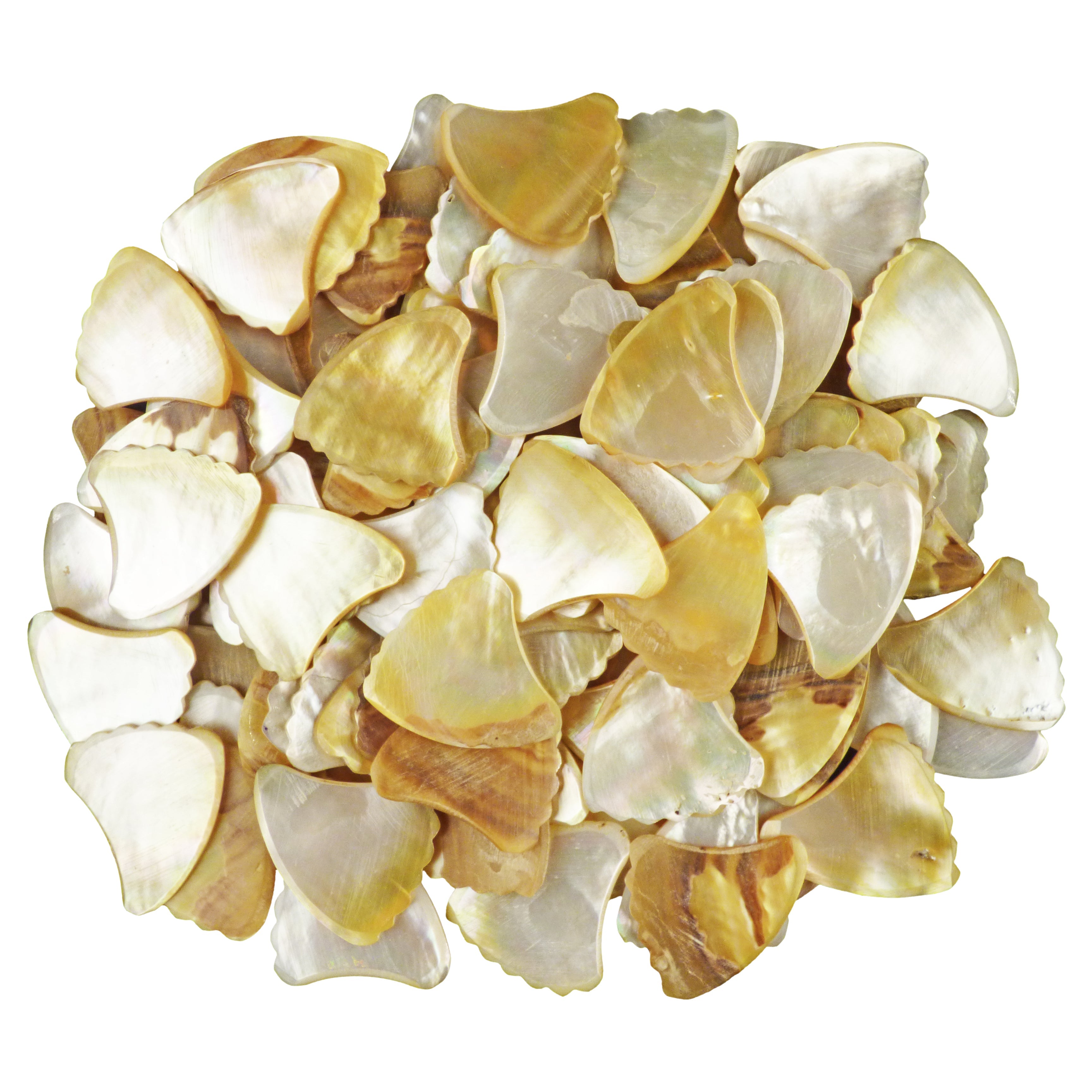 Gold Abalone Shell Guitar Or Bass Pick - 2.0 mm - 390 Wedge Shark Fin Shape - Handmade Specialty Exotic Luxury Plectrum
