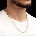 10k Yellow Gold 5MM Curb Chain Cuban Link Necklace 18"