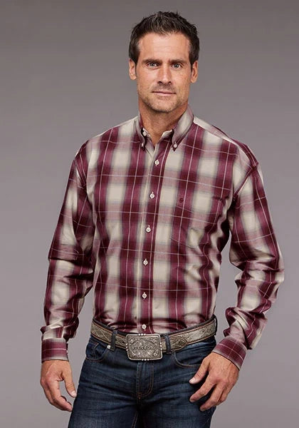 Stetson 2038 Chianti Ombre (Wine) - Men's Western Shirt