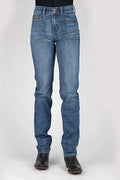 Stetson 915 High Rise Straight Fit Oversize Pockets (Medium Wash) - Women's Jeans
