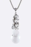 Fringe Crystals & Teardrop Pendant Necklace Set