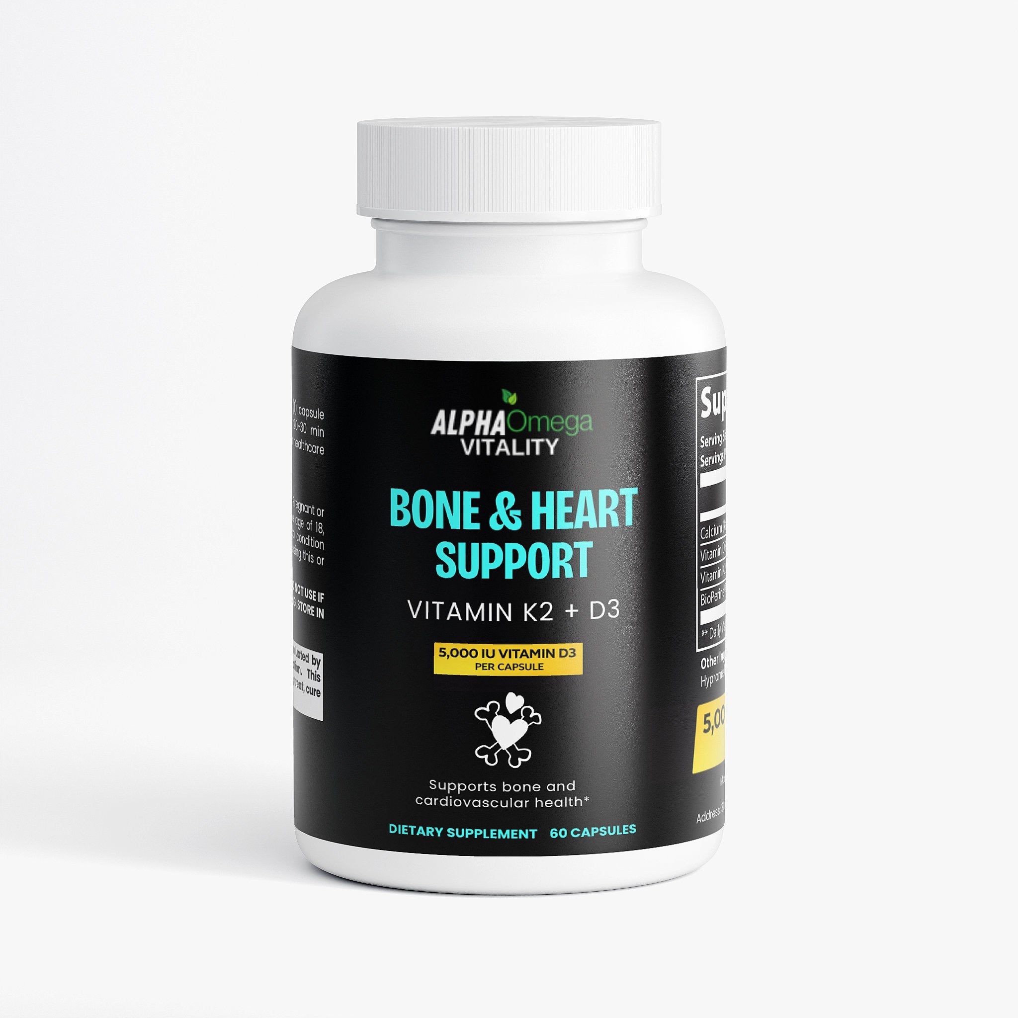 Bone and Heart Support with Vitamin K2 & D3 - 60 Capsules