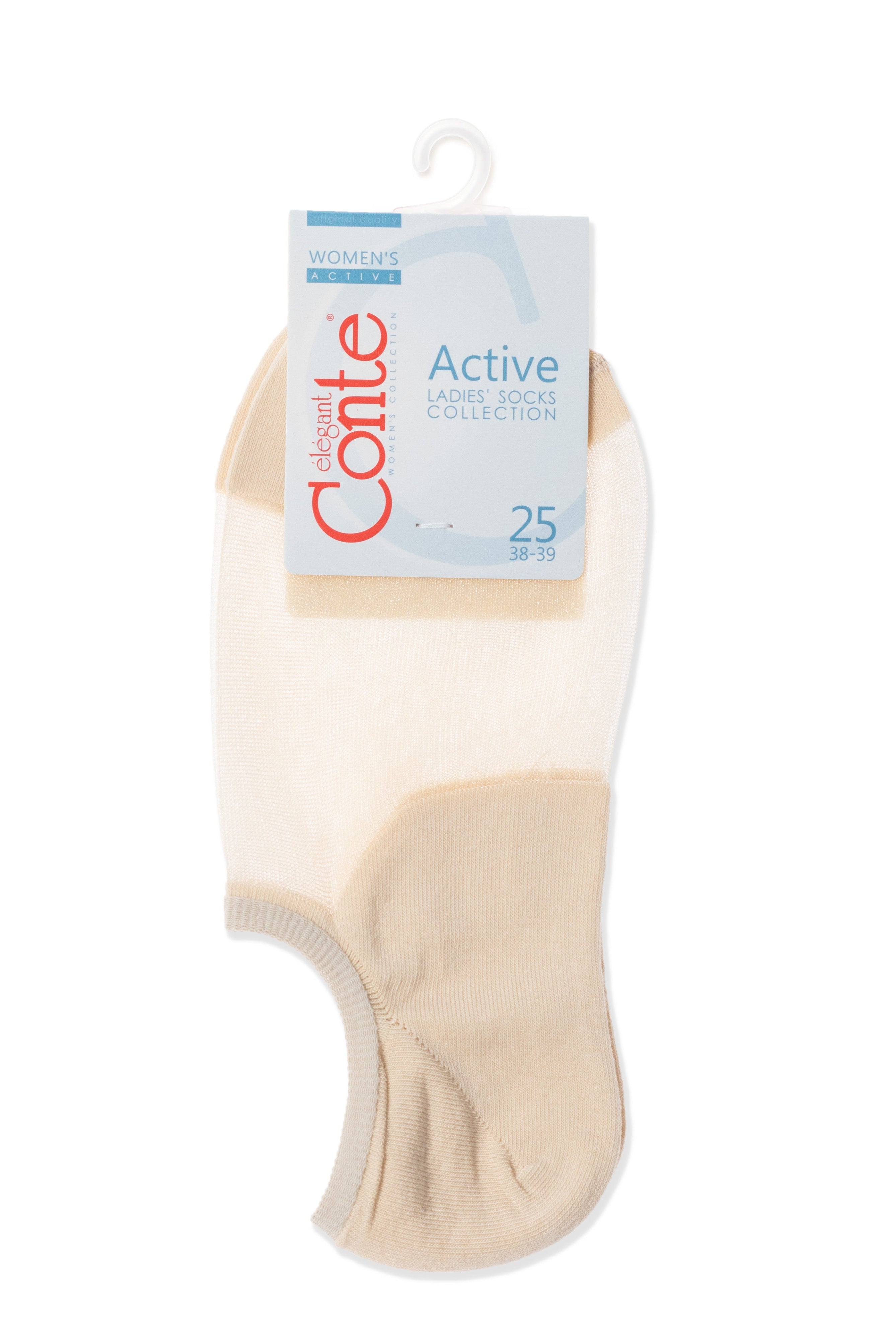 Cotton Ankle Socks Conte Active - Inserts Of Transparent Mesh