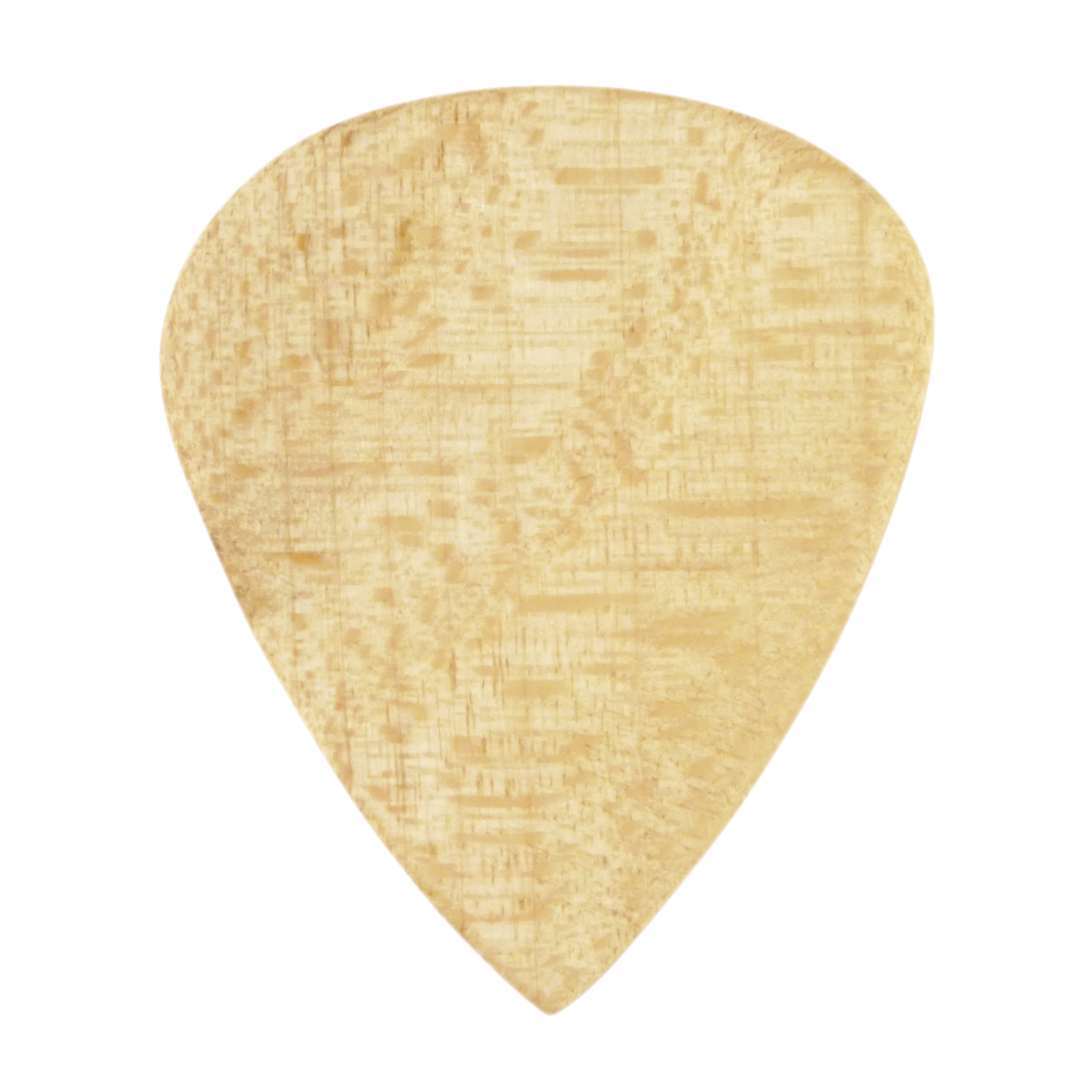 Maple Wood Guitar Or Bass Pick - 3.0 mm Ultra Heavy Gauge - 351 Groove Shape - Natural Finish Handmade Specialty Exotic Plectrum