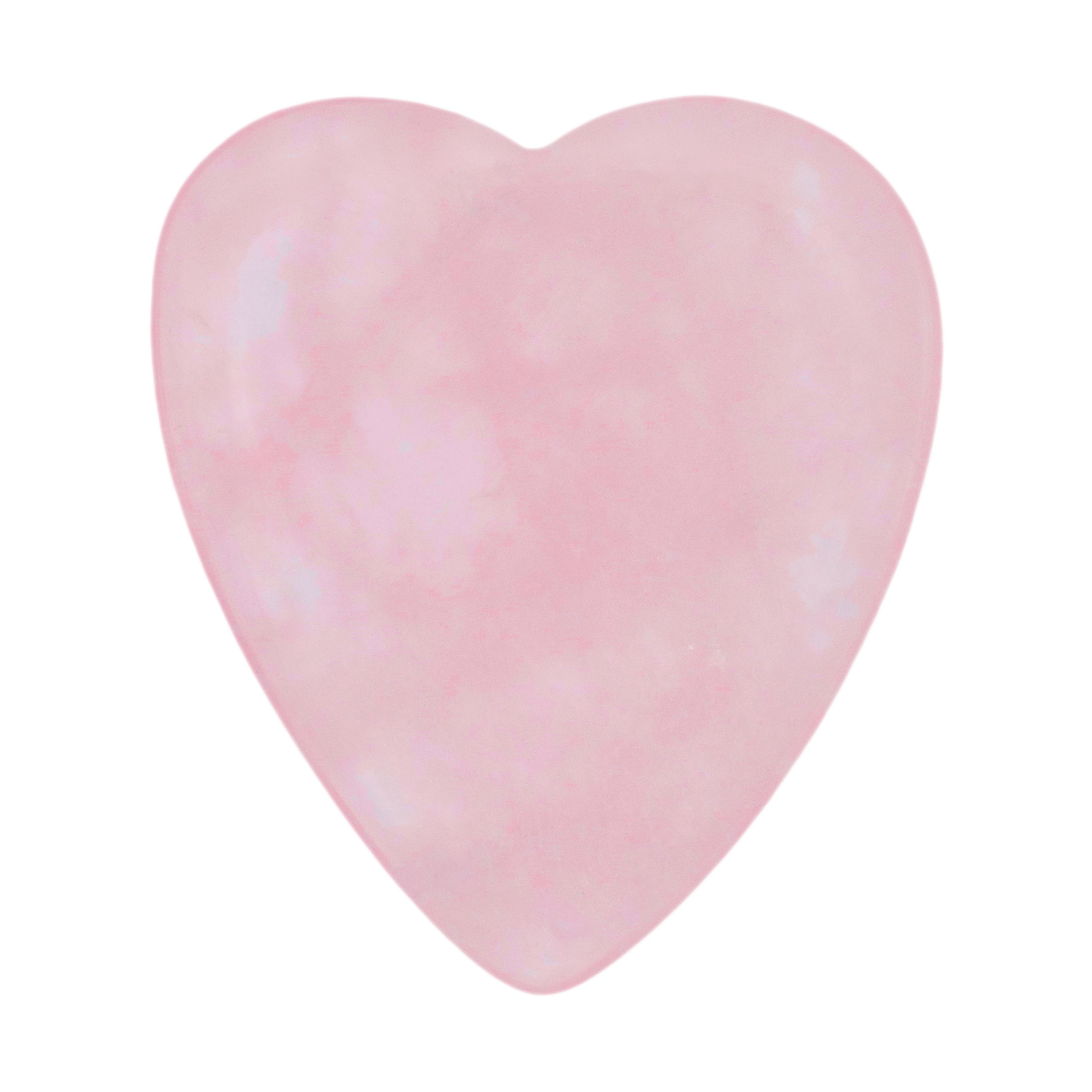 Rose Quartz Stone Guitar Or Bass Pick - 3.0 mm Ultra Heavy Gauge - 323 Heart Shape - Specialty Handmade Gemstone Exotic Plectrum