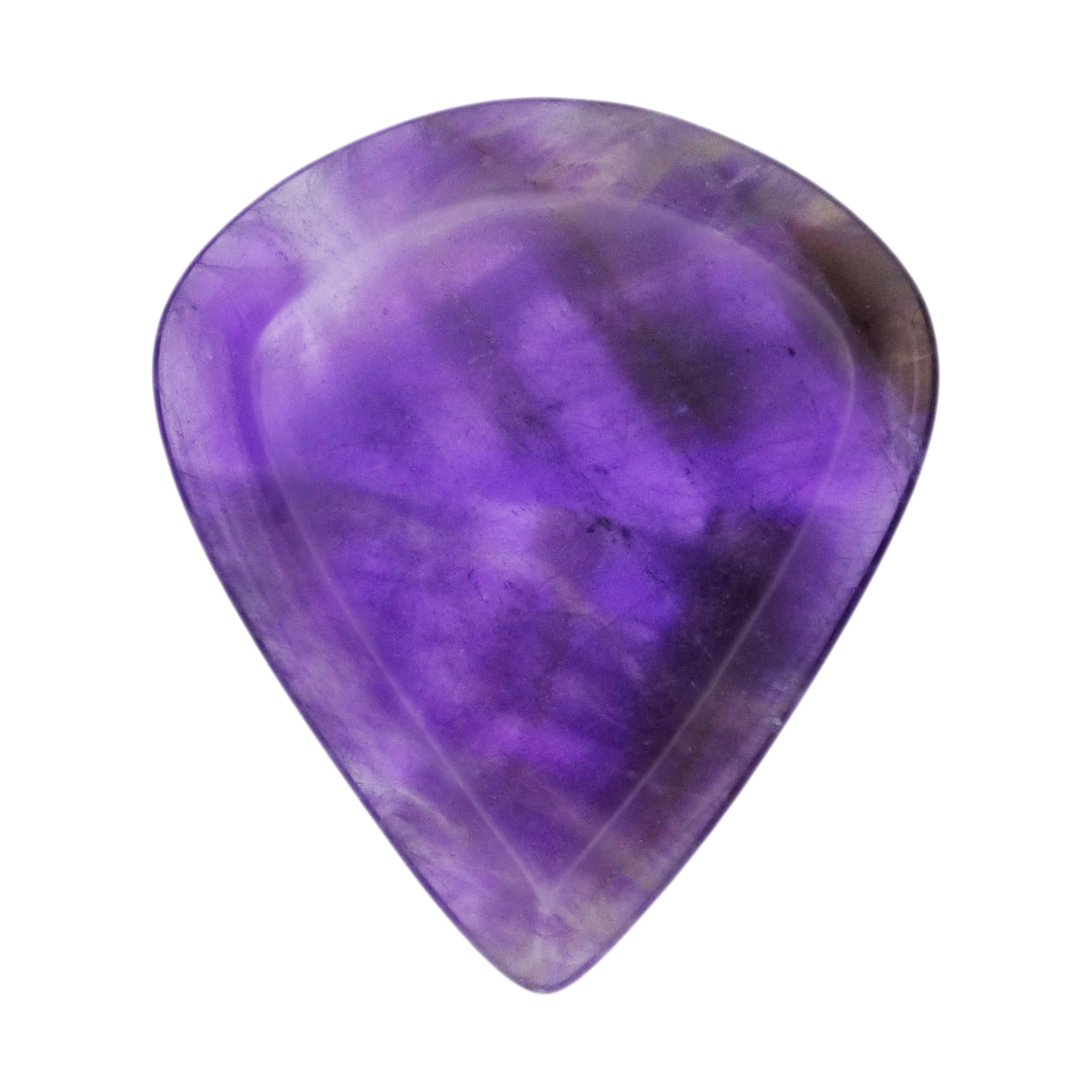 Amethyst Stone Guitar Or Bass Pick - 3.0 mm Ultra Heavy Gauge - Jazz XL Shape - Specialty Handmade Gemstone Exotic Plectrum