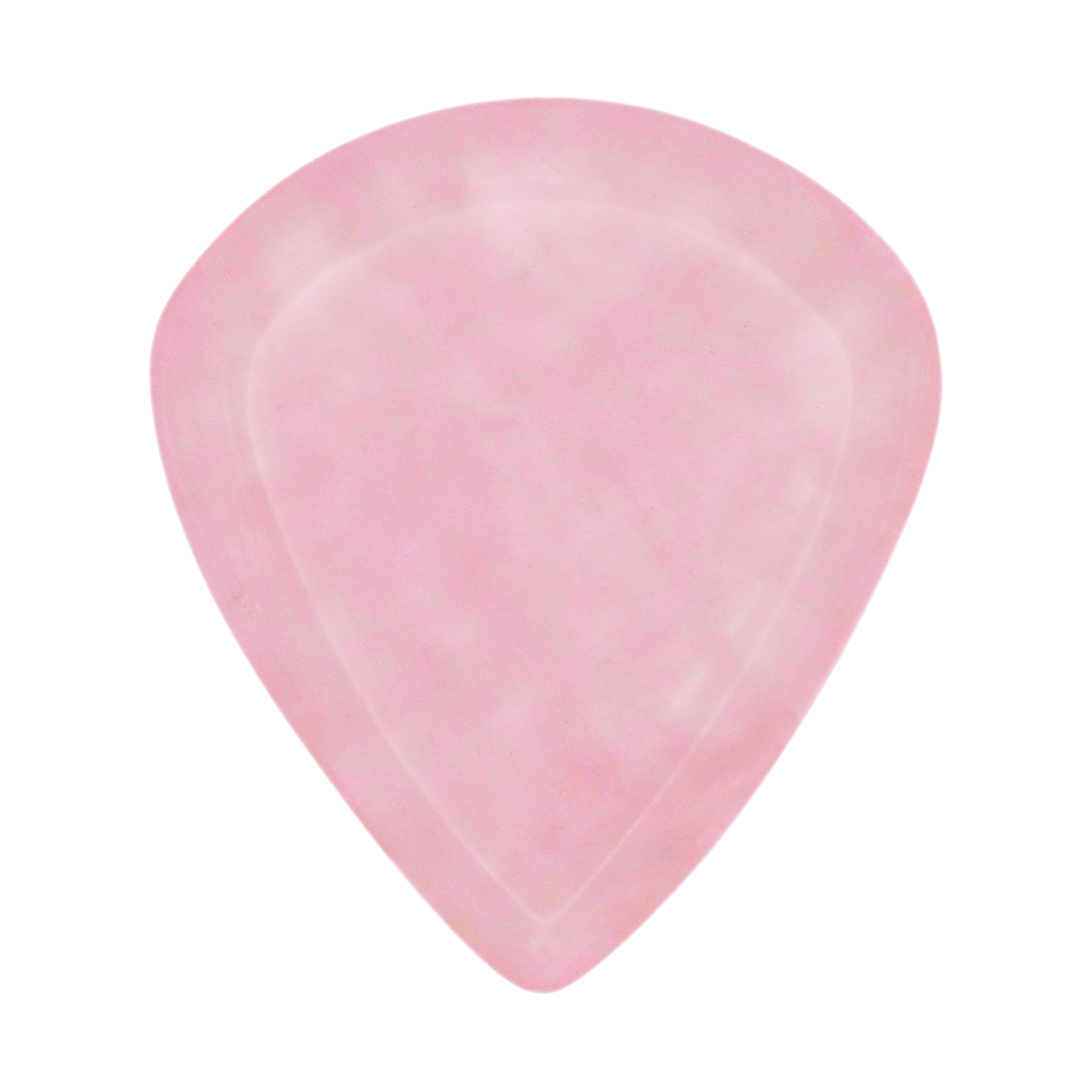 Rose Quartz Stone Guitar Or Bass Pick - 3.0 mm Ultra Heavy Gauge - Jazz Shape - Specialty Handmade Gemstone Exotic Plectrum