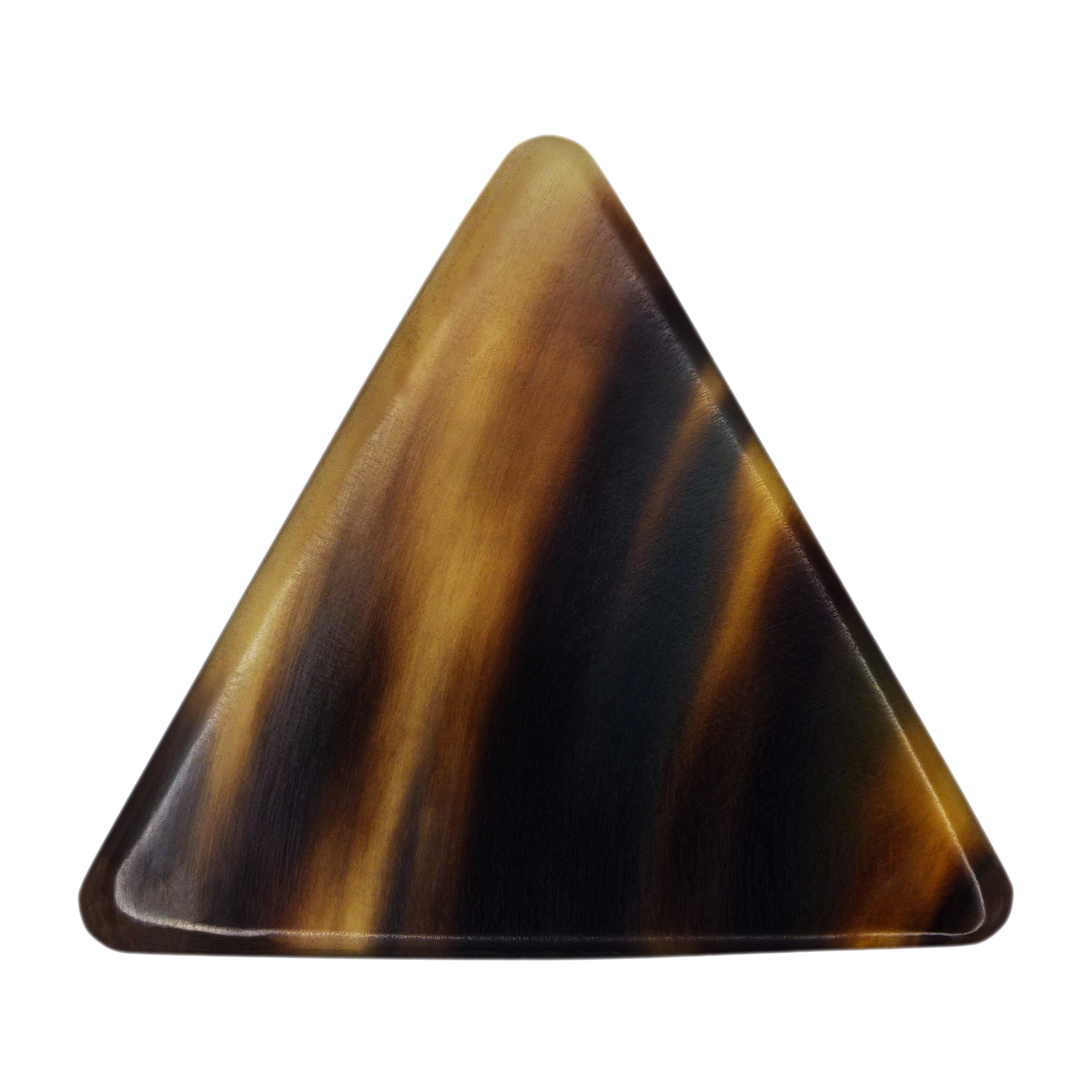 Black And White Buffalo Horn Guitar Or Bass Pick - 1.5 mm Ultra Heavy Gauge - 355 Large Triangle Shape - Polished Finish Handmade Specialty Exotic Plectrum