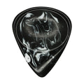 Black With White Swirls Resin Guitar Or Bass Pick - 3.0 mm Ultra Heavy Gauge - 351 Groove Shape - Polished Finish Hand Poured And Handmade Specialty Exotic Plectrum