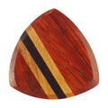Padauk, Teak, & Ebony Wood Guitar Or Bass Pick - 3.0 mm Ultra Heavy Gauge - 346 Wedge Triangle Shape - Natural Finish Handmade Specialty Exotic Plectrum