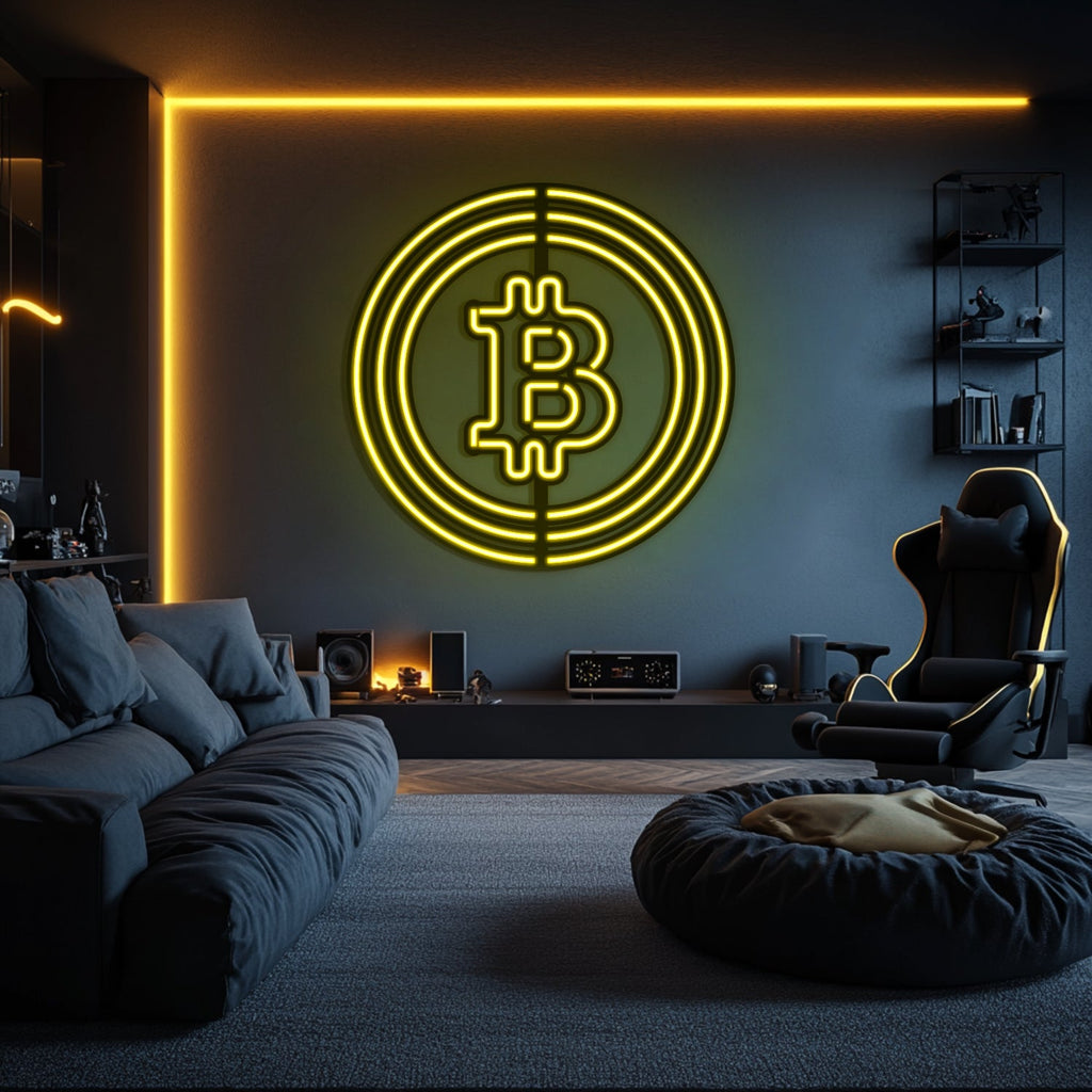 Bitcoin Metal Neon Wall Art- LN0001