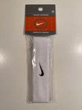 Nike Swoosh Headband, AC0003 101, White With Black Swoosh Logo