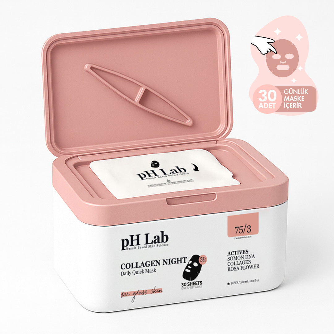 PHLab Collagen Daily Sheet Mask, 30-Count, Salmon DNA & Niacinamide