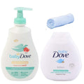 Dove Baby Bath Set Rich Moisture Head To Toe Wash Lotion + Baby Wash Cloth