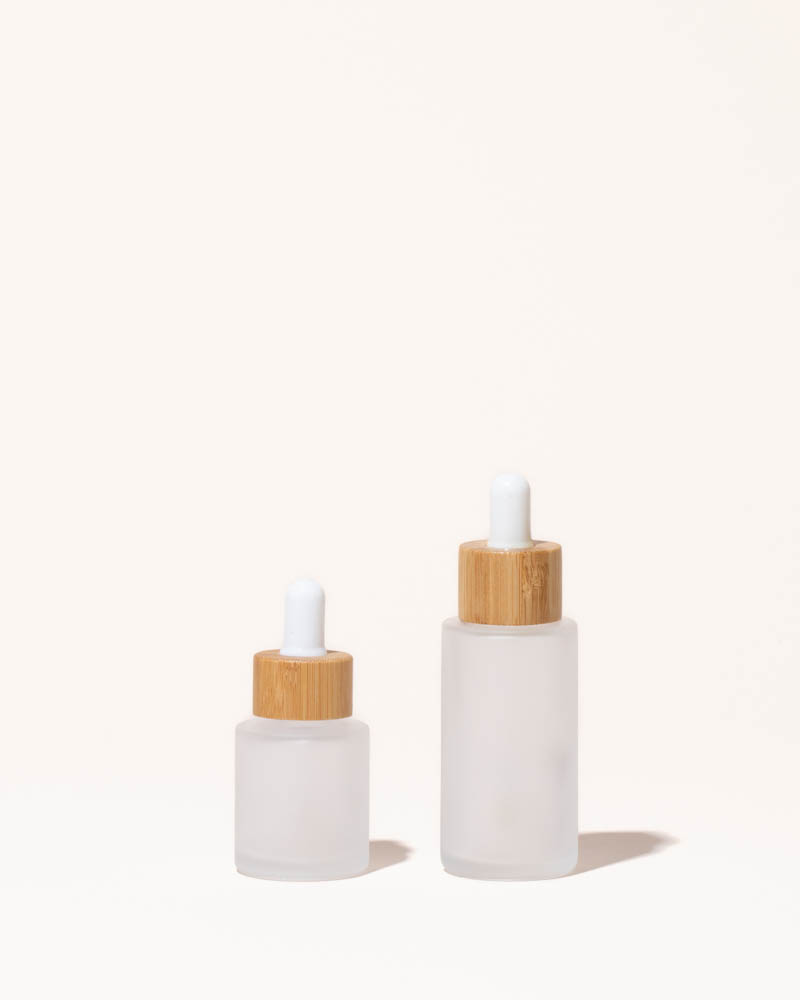 1.3oz / 40ml frosted glass & bamboo dropper bottle