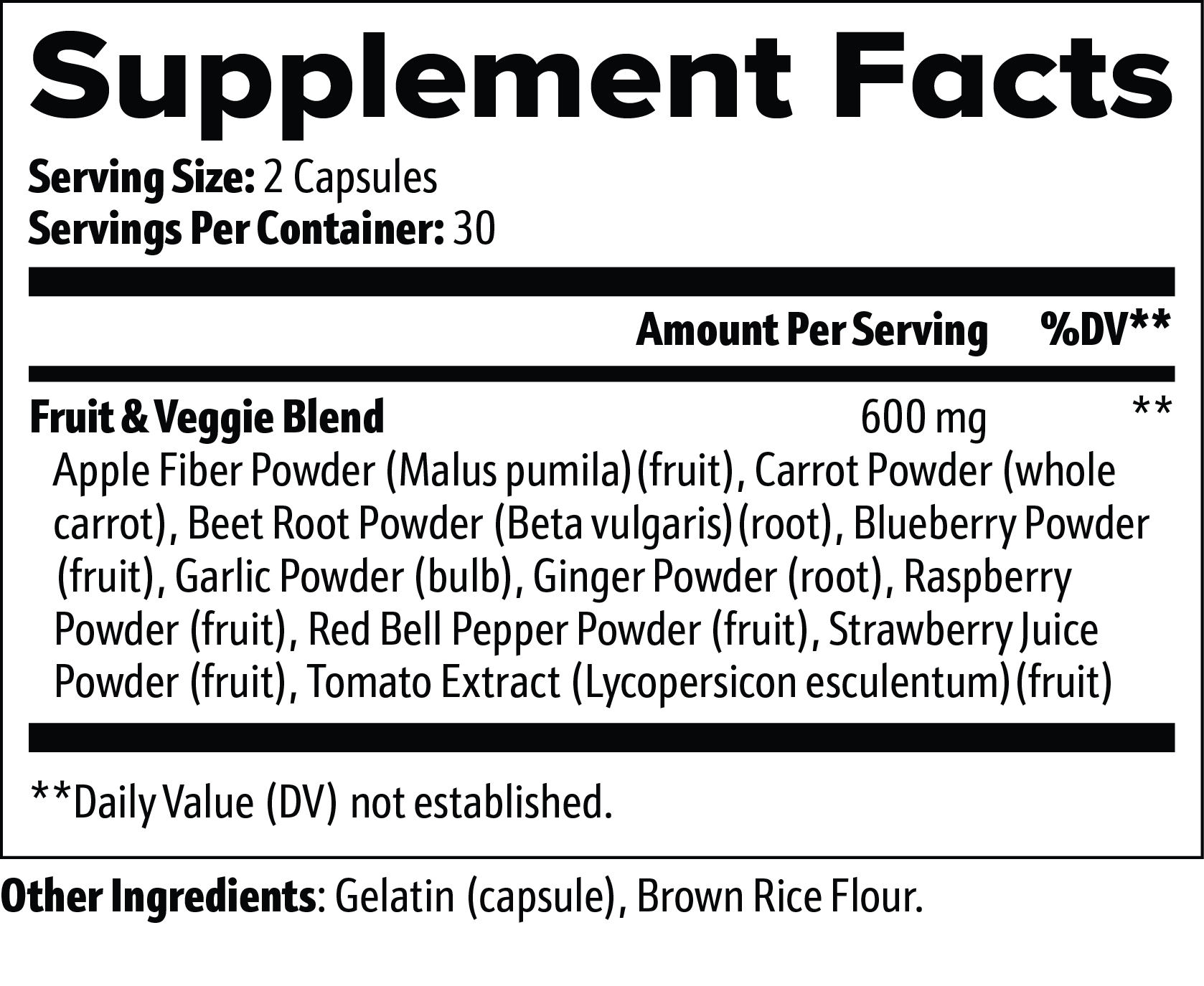 Natural Fruits and Veggies Capsules