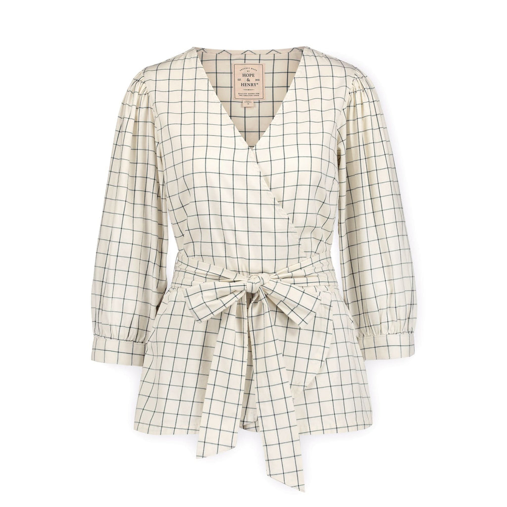 Puff Sleeve Organic Wrap Top