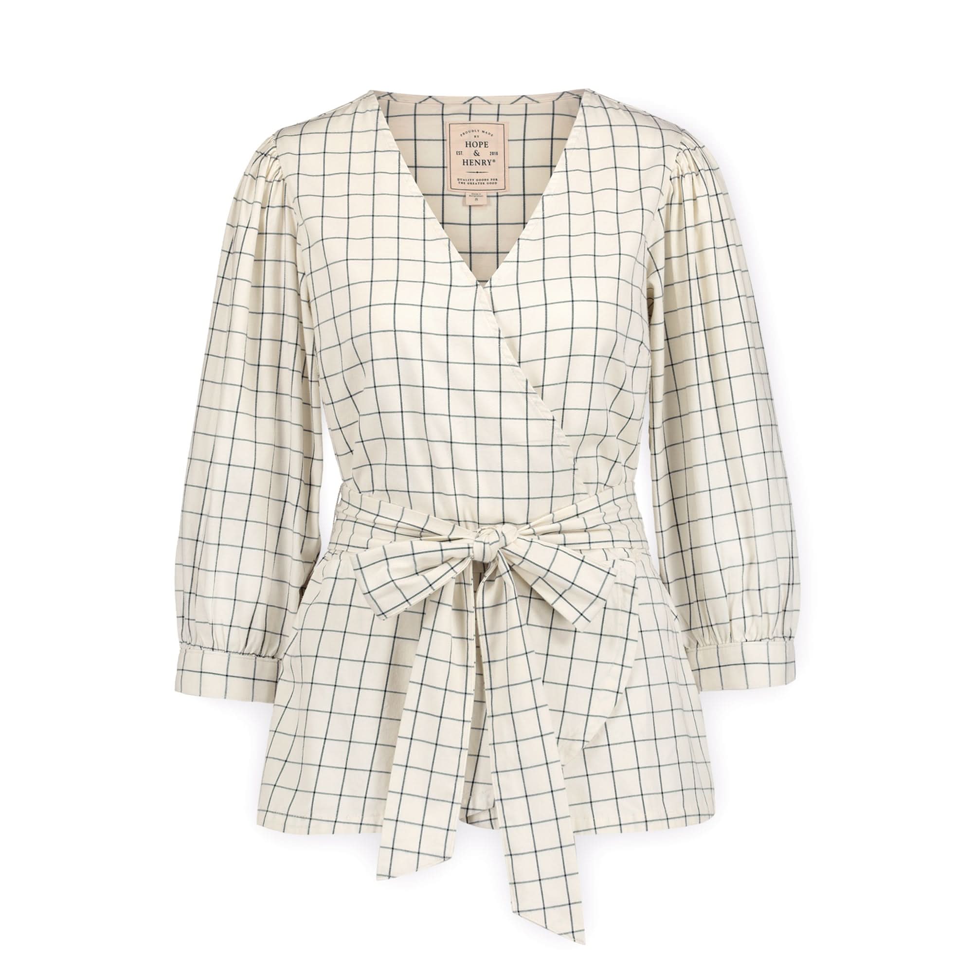 Puff Sleeve Organic Wrap Top