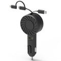 21W 3-in-1 Retractable Car Phone Charger