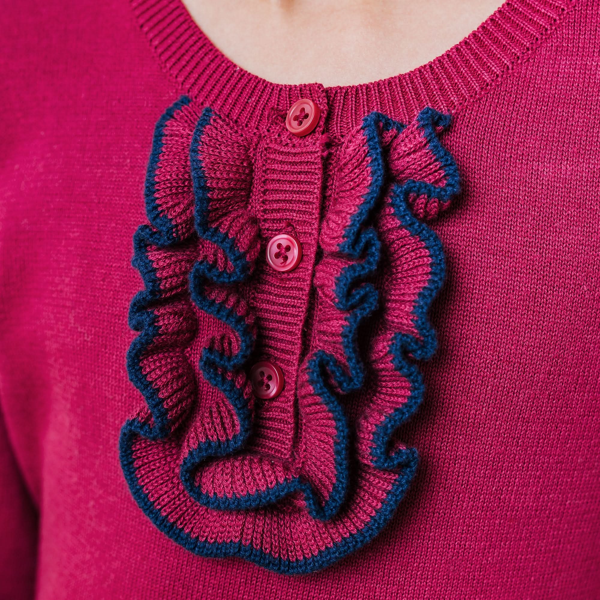 Organic Ruffle Sweater Henley - Baby