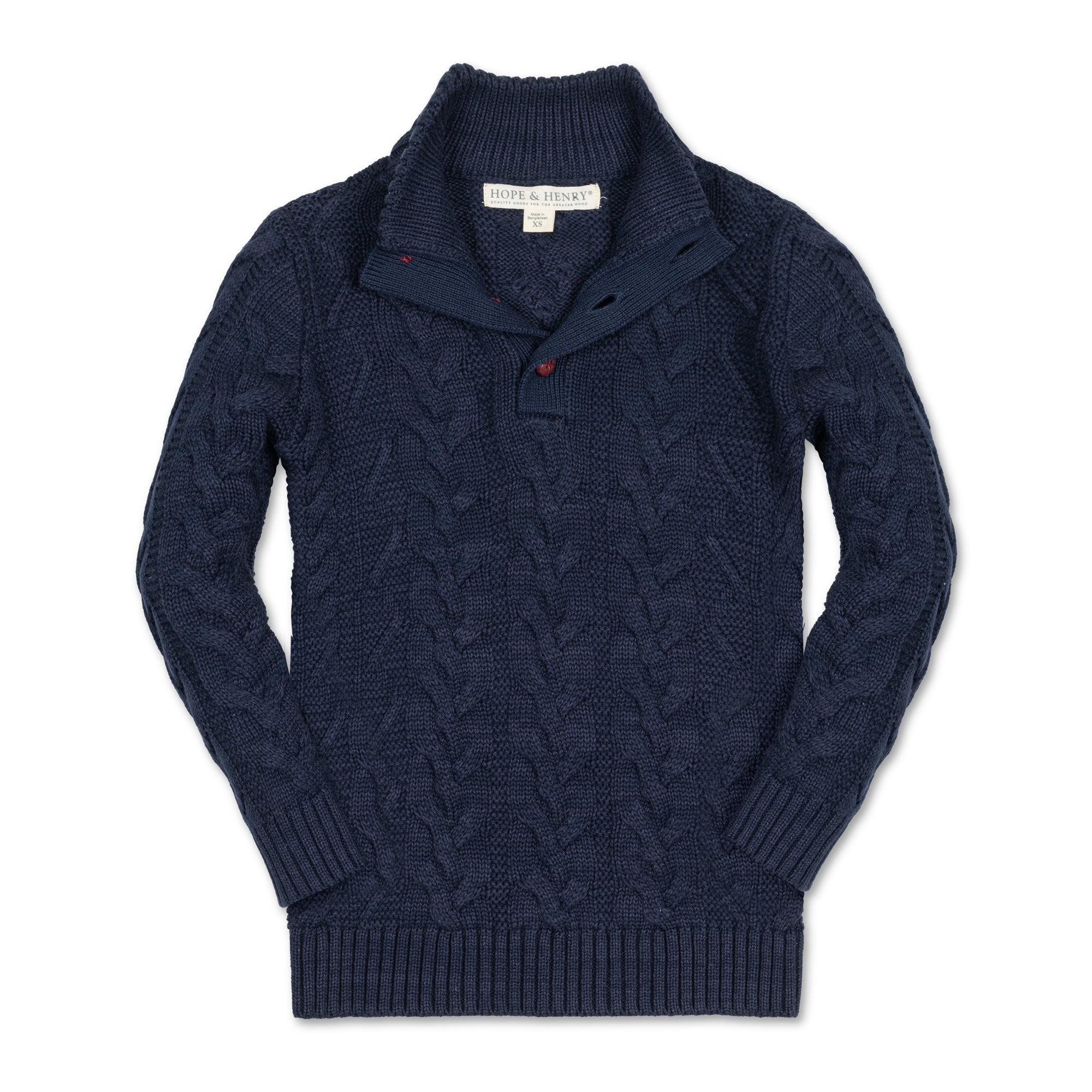 Organic Mock Neck Cable Sweater