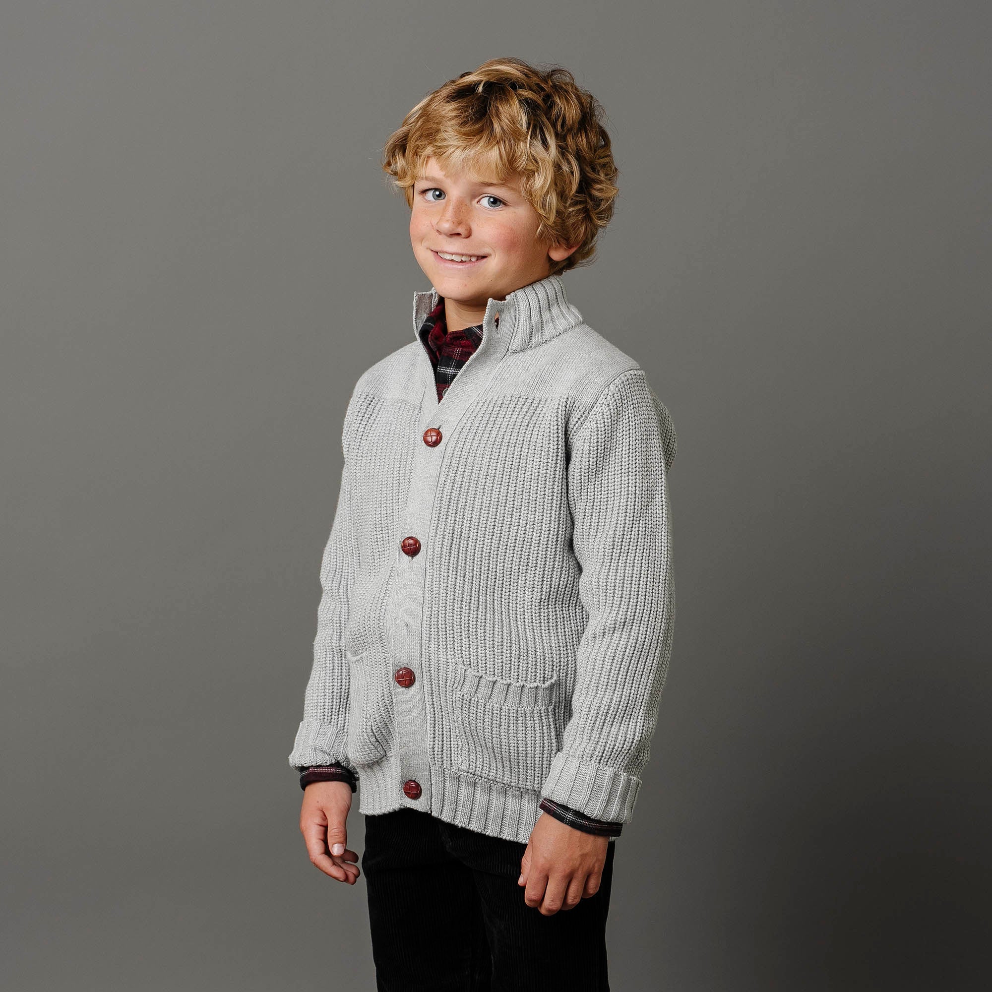 Organic Mock Neck Cardigan