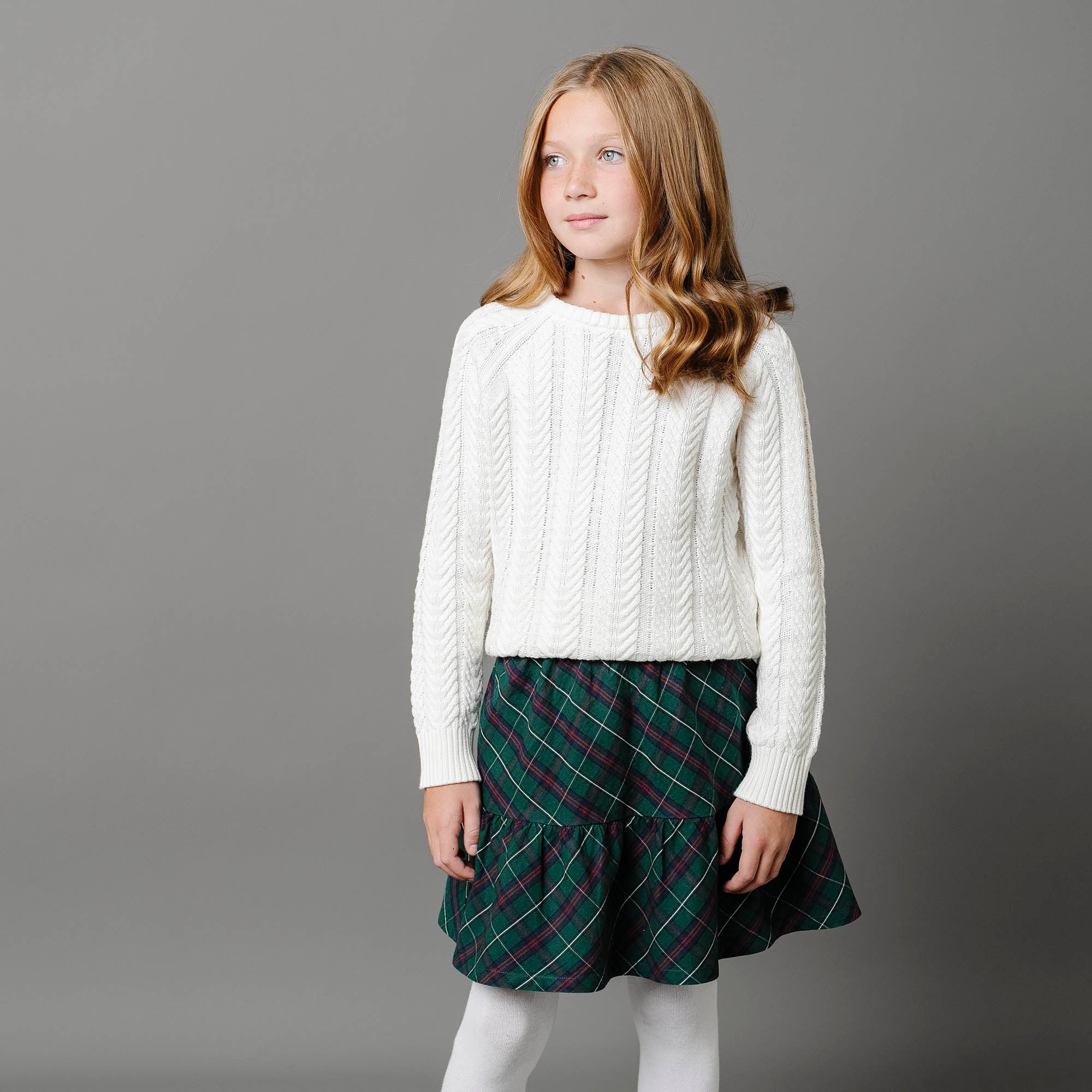 Organic Raglan Cable Sweater - Baby