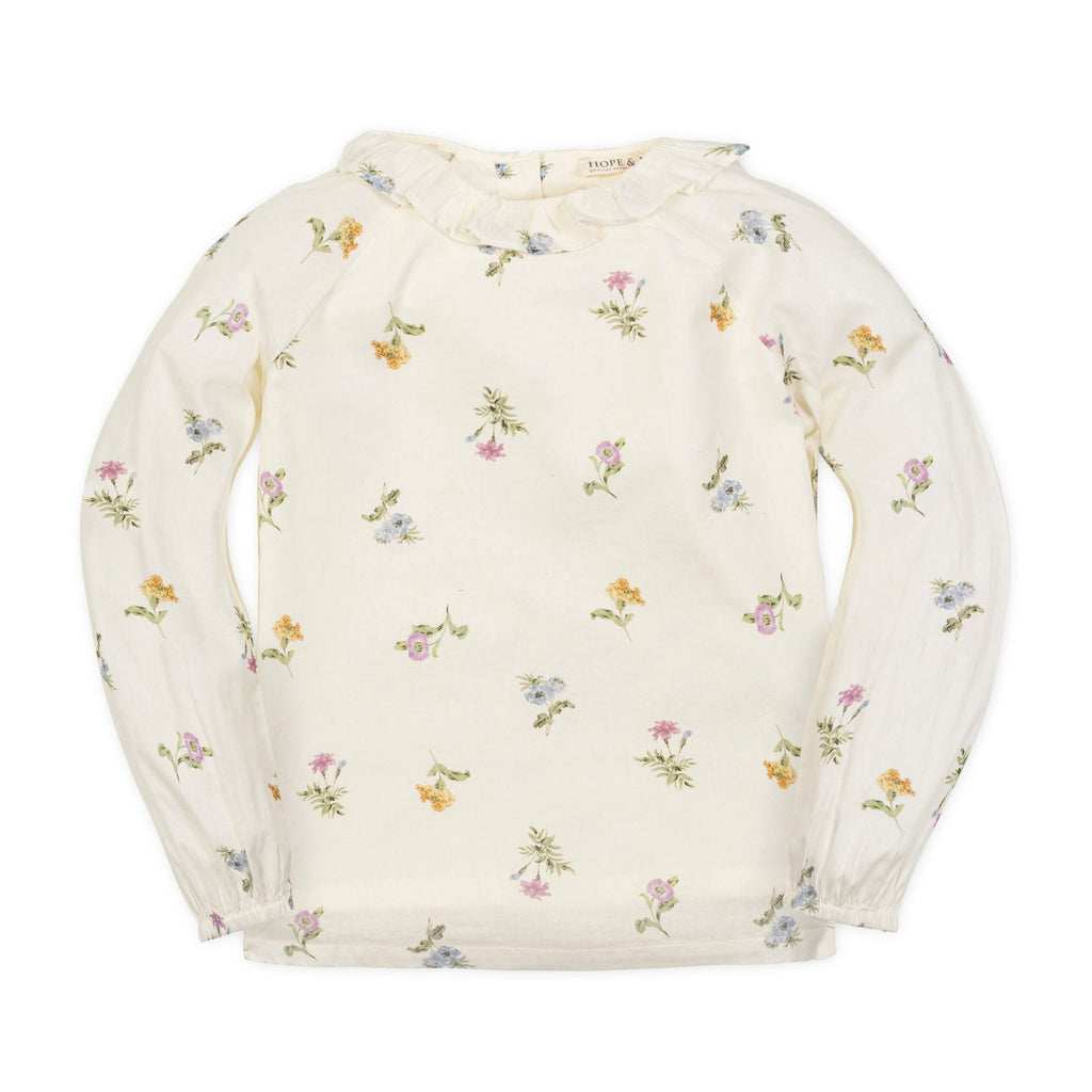 Organic Ruffle Collar Top