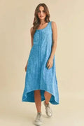 Sky Blue High-Low Scoop Neck Midi Tank Dress – femstylo