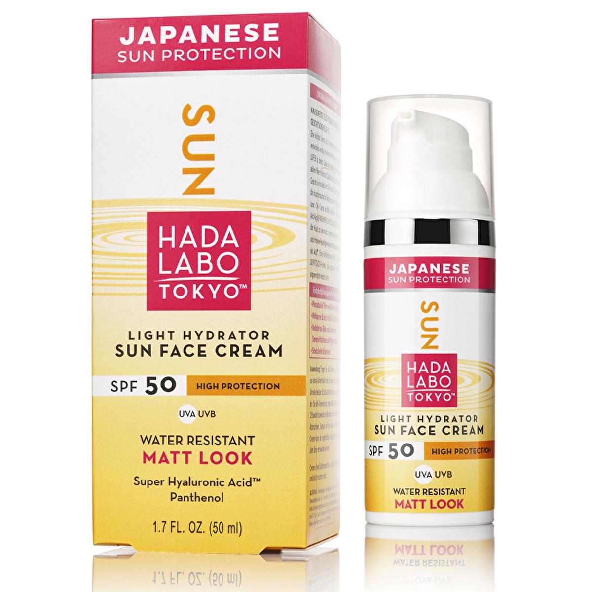 Hada Labo Tokyo: 50 SPF Hyaluronic Acid Sunscreen Face Cream - Daily UVA UVB Sun Protection for Sensitive Skin, Fragrance-Free, Non-Greasy, Anti-Aging - 1.69 fl oz