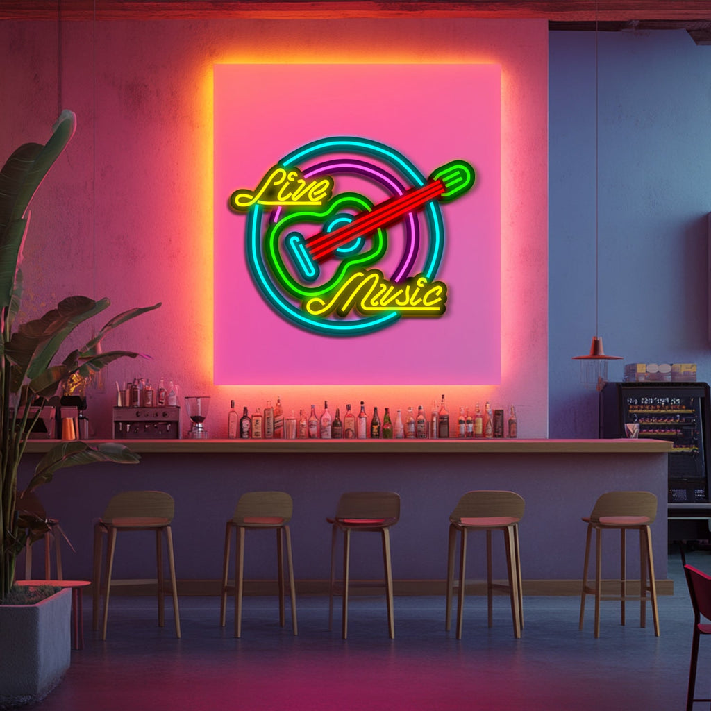 Live Music Metal Neon Wall Art- LN0094