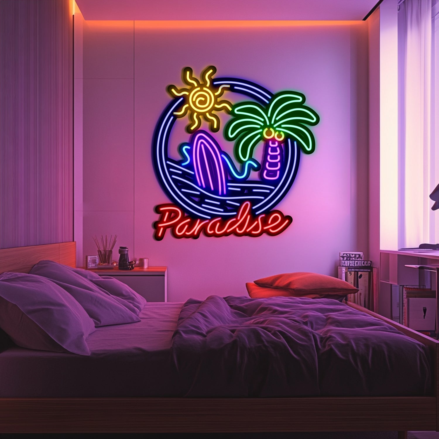 Paradise Metal Neon Wall Art- LN0012