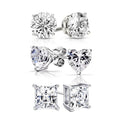 3-Pair Set: 4.00 Cttw Sterling Silver Swarovski Elements Crystal Studs