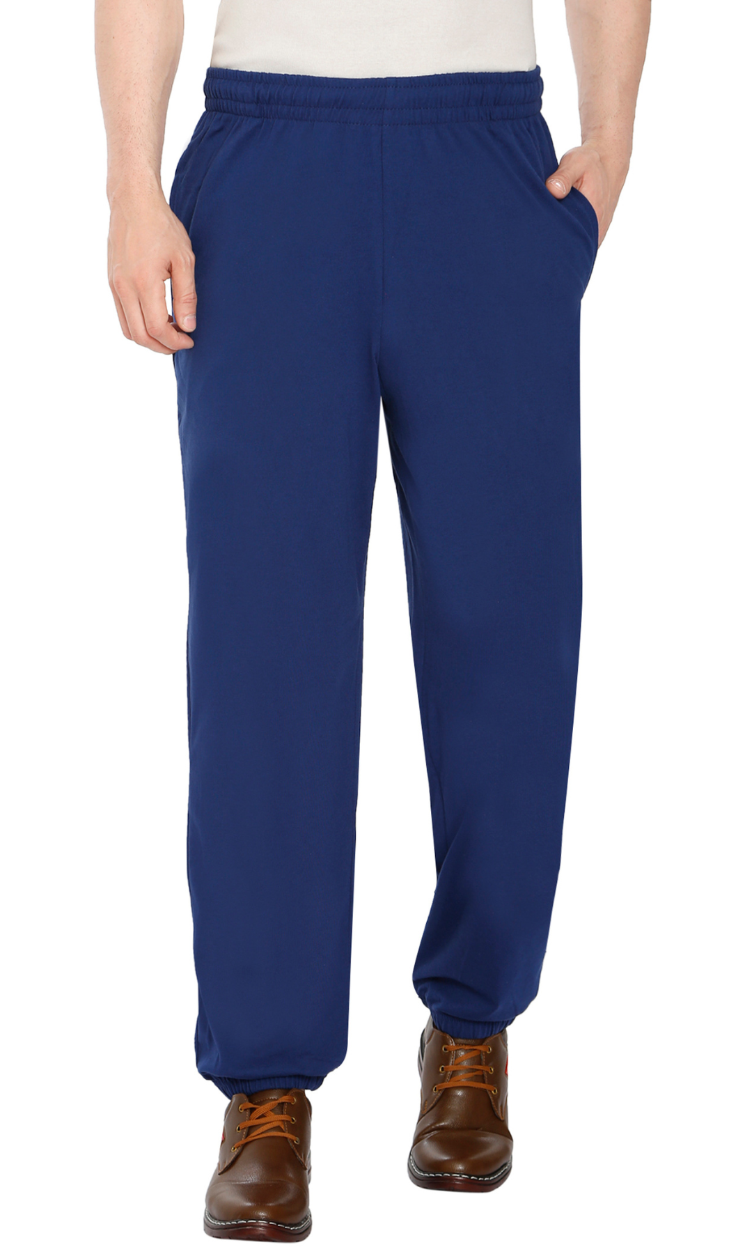 Men's Pull-On Elastic Waist Knit Pants — Relaxed Fit Lounge Pants