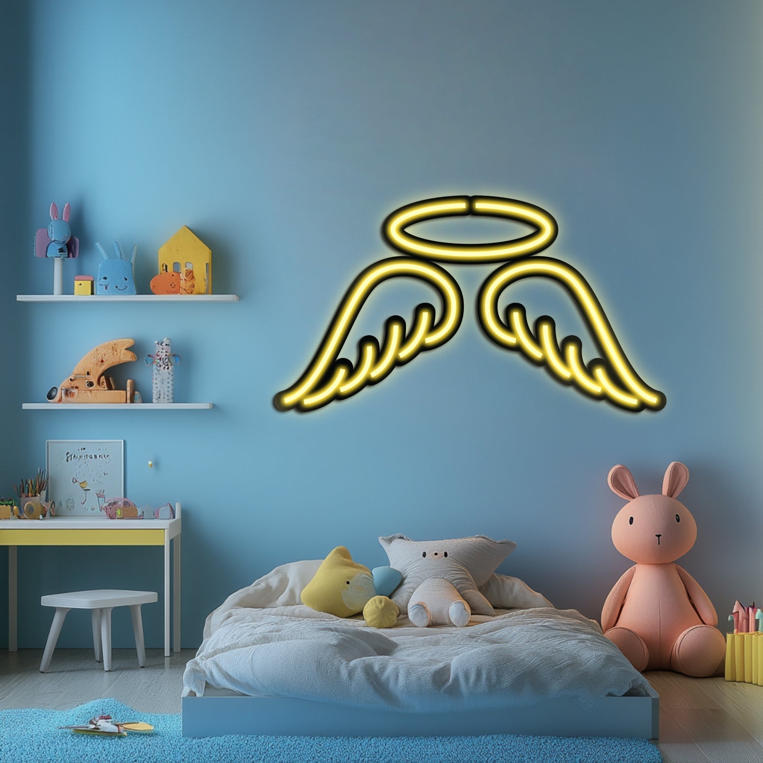 Emoji Angel Metal Neon Wall Art- LN0056