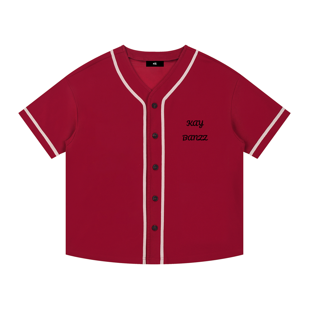 KAY BANZZ Contrast Piped Button-Up Jersey