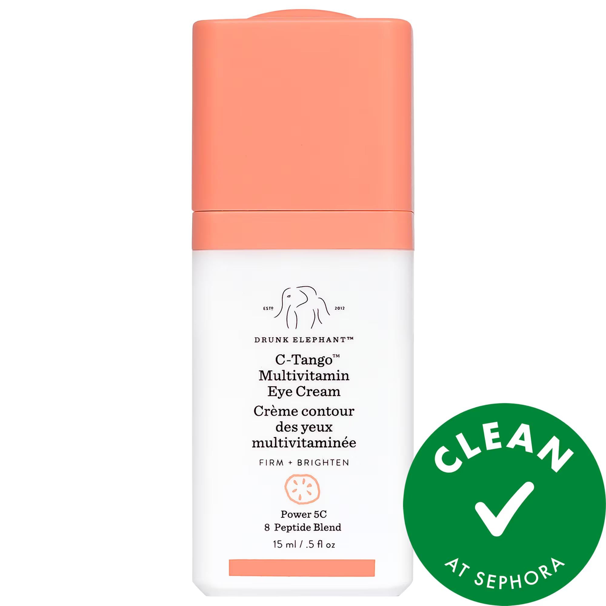 Drunk Elephant C-Tango Vitamin C Eye Cream - Anti-Aging, Brightening, Firming Eye Cream for Fine Lines & Wrinkles, Vegan & Cruelty-Free Skincare