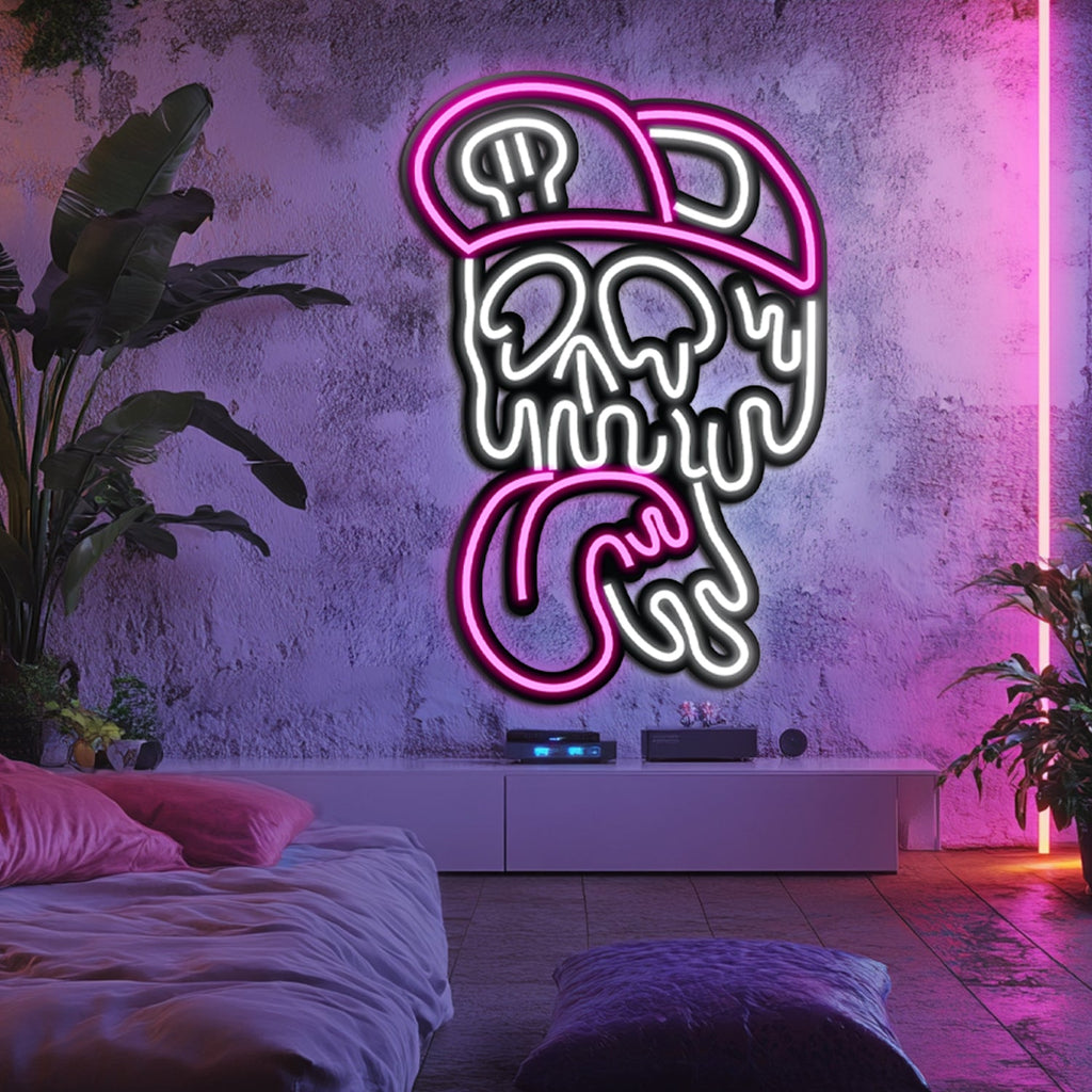 Skull Metal Neon Wall Art- LN0050