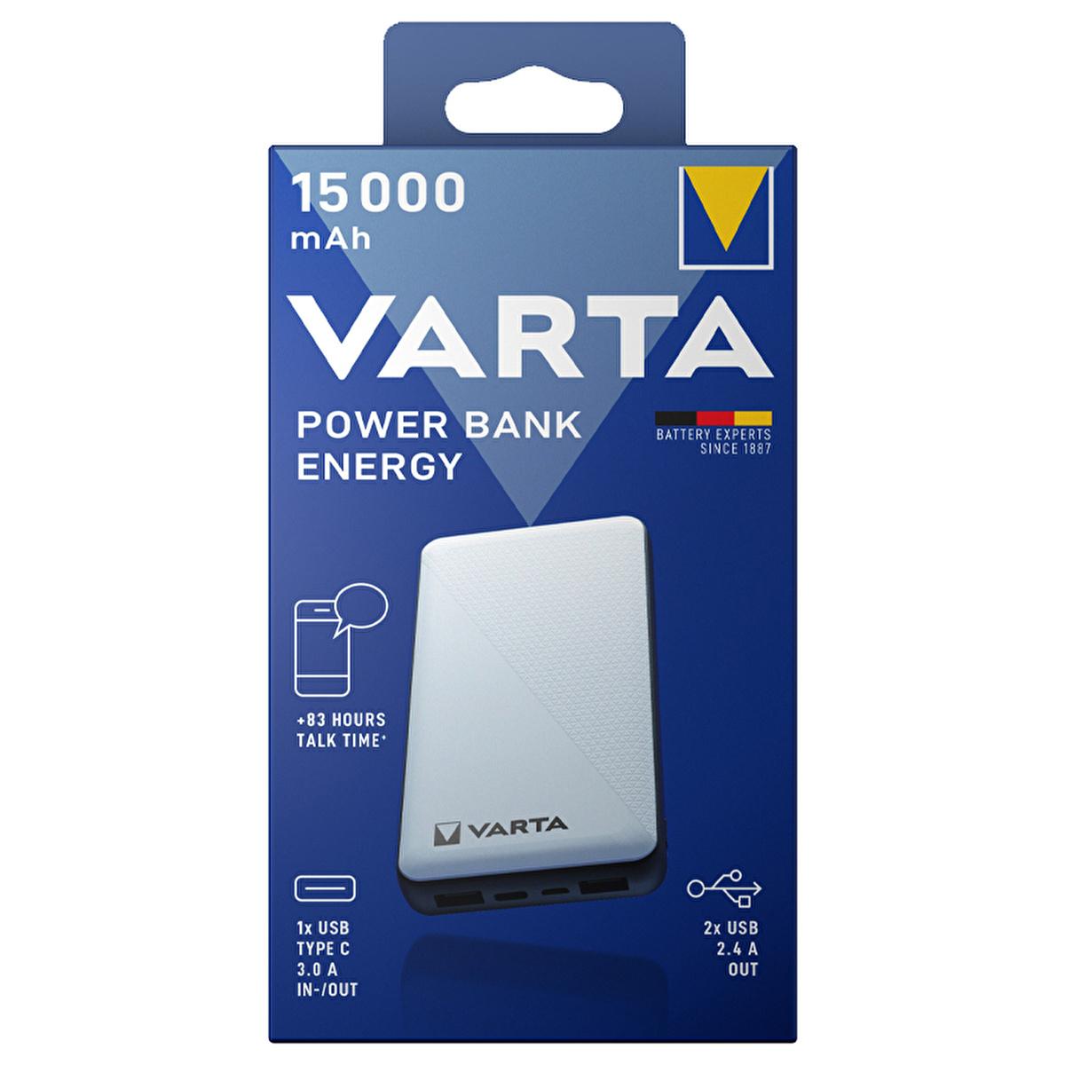 Varta PowerBank Energy 15000 mAh: The Ultimate Portable Charger for Mobile Devices - Lithium Polymer Battery for Extended Power