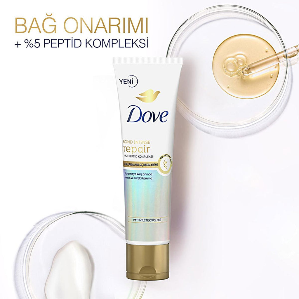 Dove Bond Intense Repair Leave-In Hair Conditioner: Reverse Damage, Peptide Repair & Heat Protection for Silky, Strong Hair