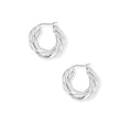 DONNA SILVER SMALL CHUNKY TWIST HOOP EARRINGS