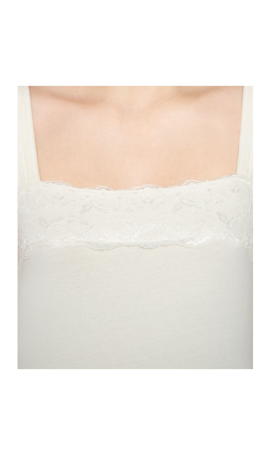 Women's Lace Trim Sleeveless Cotton Blend Tank Top