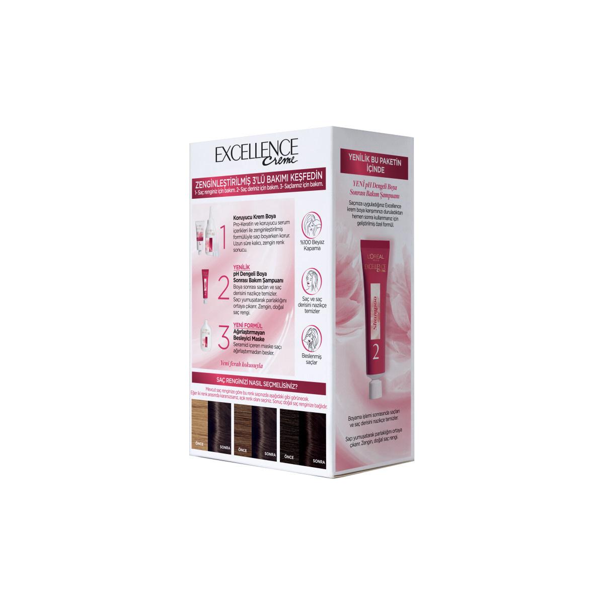 Loreal Paris Excellence Creme: Black Hair Dye for 100% Gray Coverage & Long Lasting Rich Color - Pro-Keratin & Ceramide for Hair Protection
